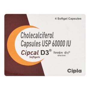 Cipcal D3 Cholecalciferol Capsules USP 60000 IU- 12 Capsules